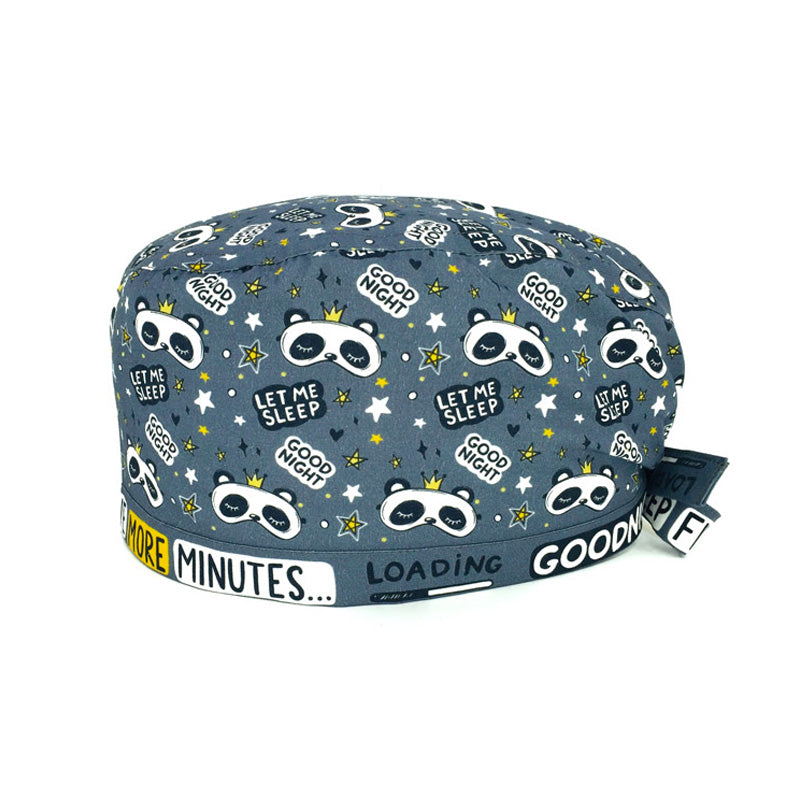 La cuffia medica ideale per gli anestesisti ma anche per i dormiglioni e per chi ha sempre bisogno di 5 minuti in più di sonno! qui tante piccole maschere per dormire a forma di panda con stelline su sfondo grigio