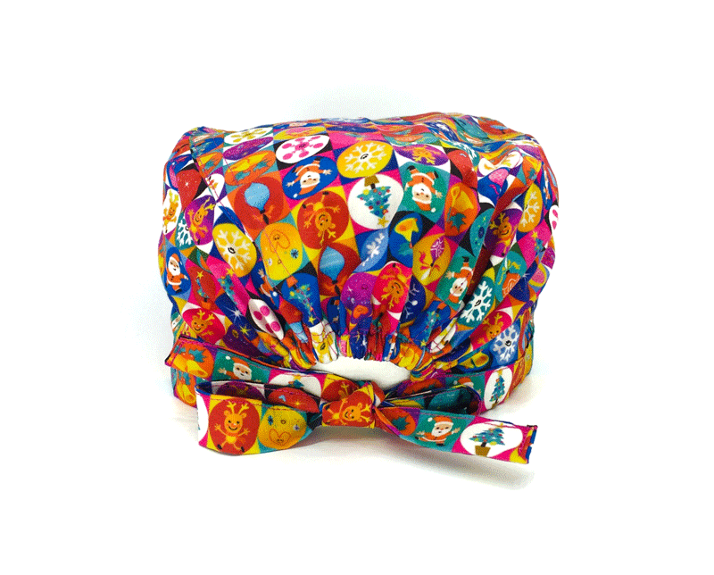 Un Natale in fucsia! Tanti piccoli quadratini racchiudono le icone del Natale.