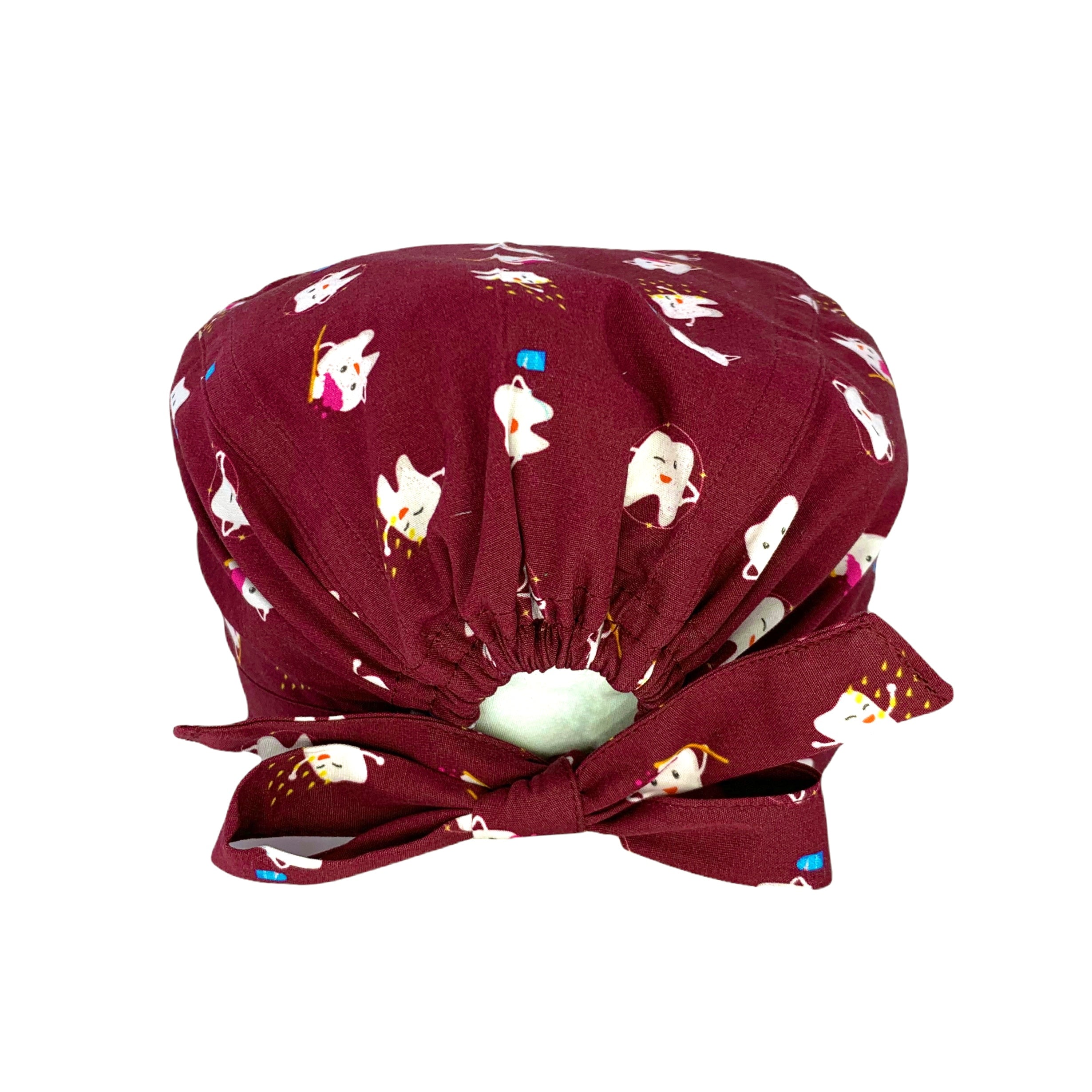 Una simpatica fantasia per dentisti e igienisti dentali, classica e sobria, con tanti piccoli denti che promuovono una corretta igiene orale. Il colore rimane protagonista, qui sfondo bordeaux