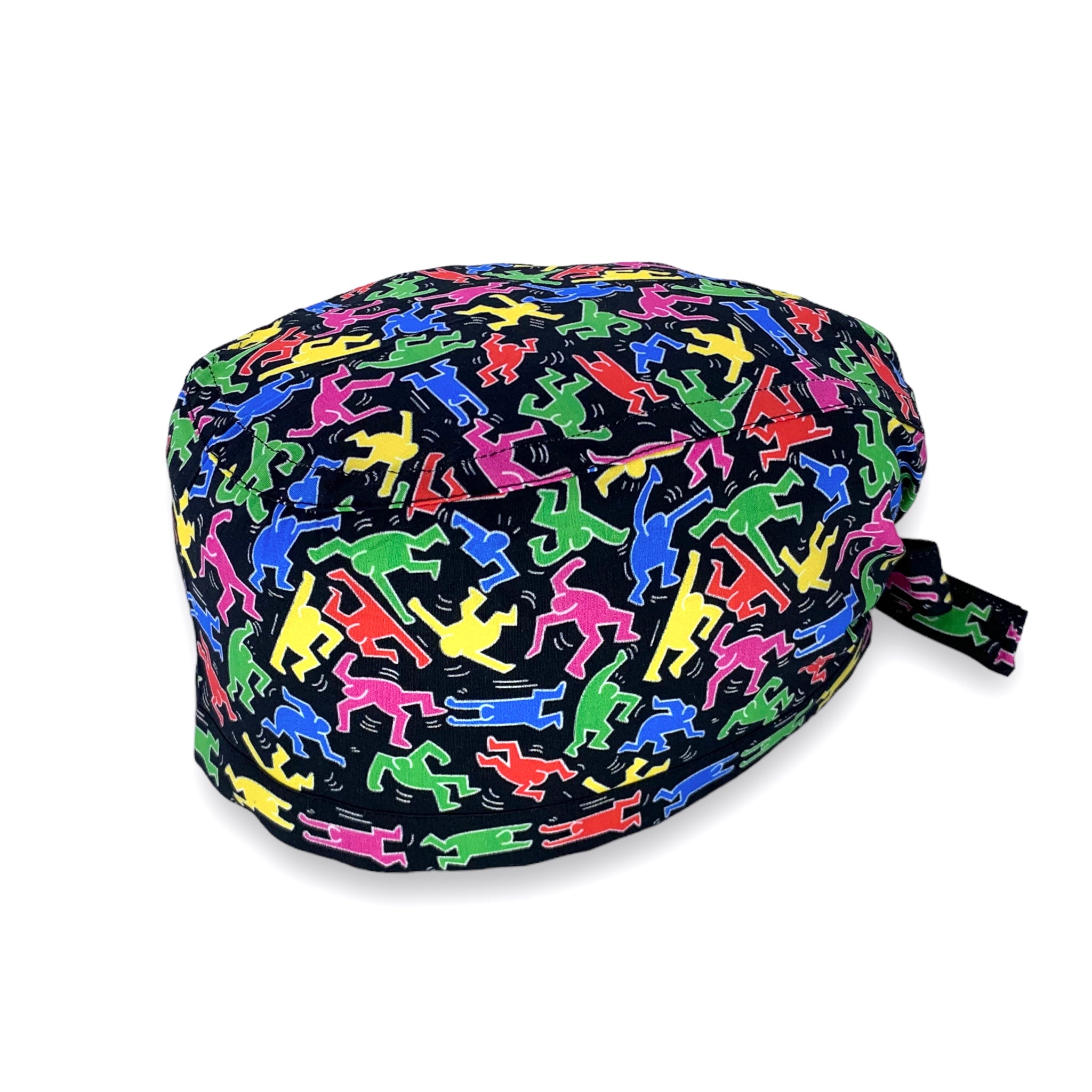 Cuffietta chirurgica con omini stilizzati in stile pop art