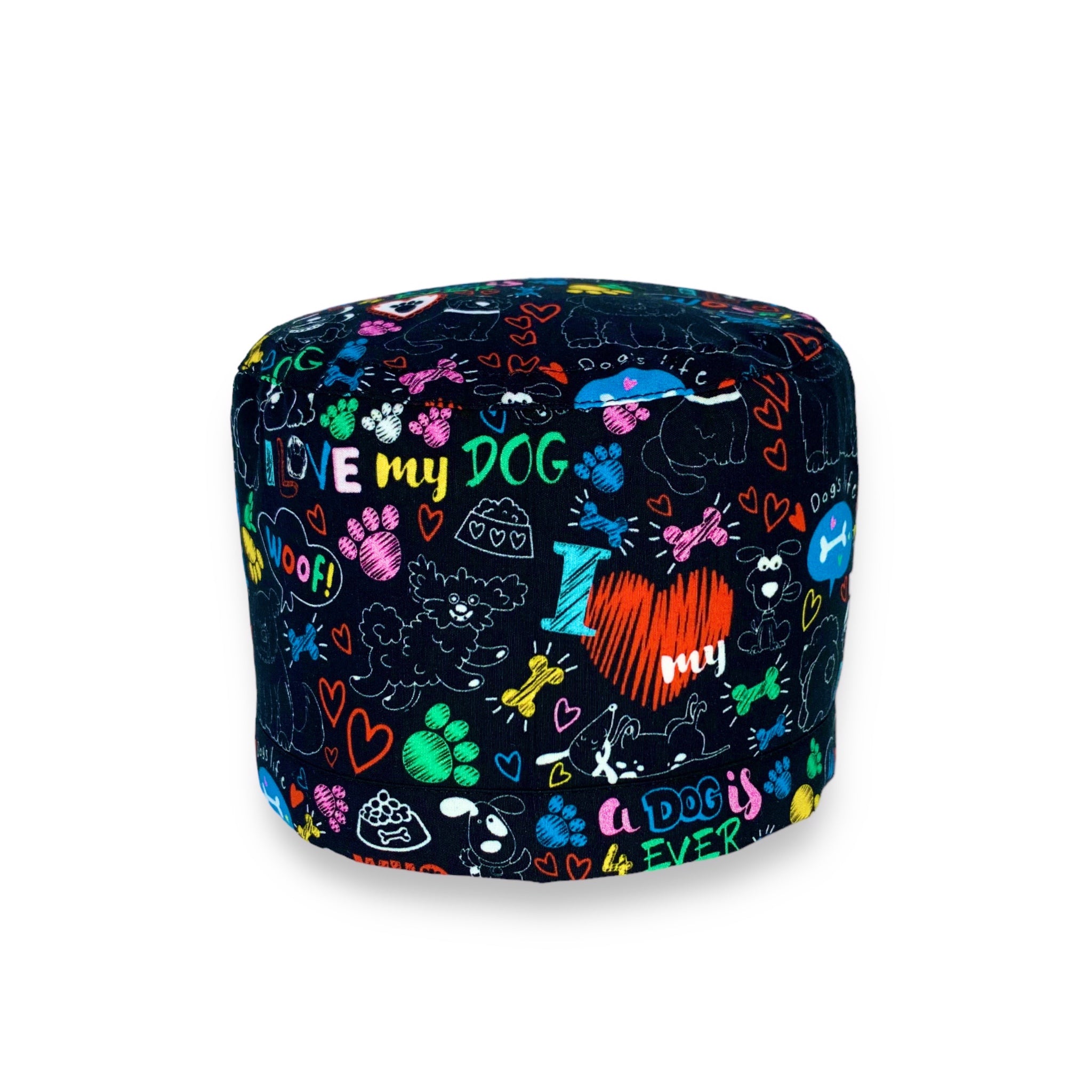 Una cuffietta chirurgica che dichiara l'amore più fedele che ci sia: I LOVE MY DOG