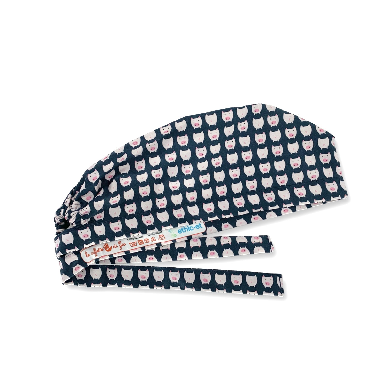 Tanti piccoli maialini rosa su sfondo blu