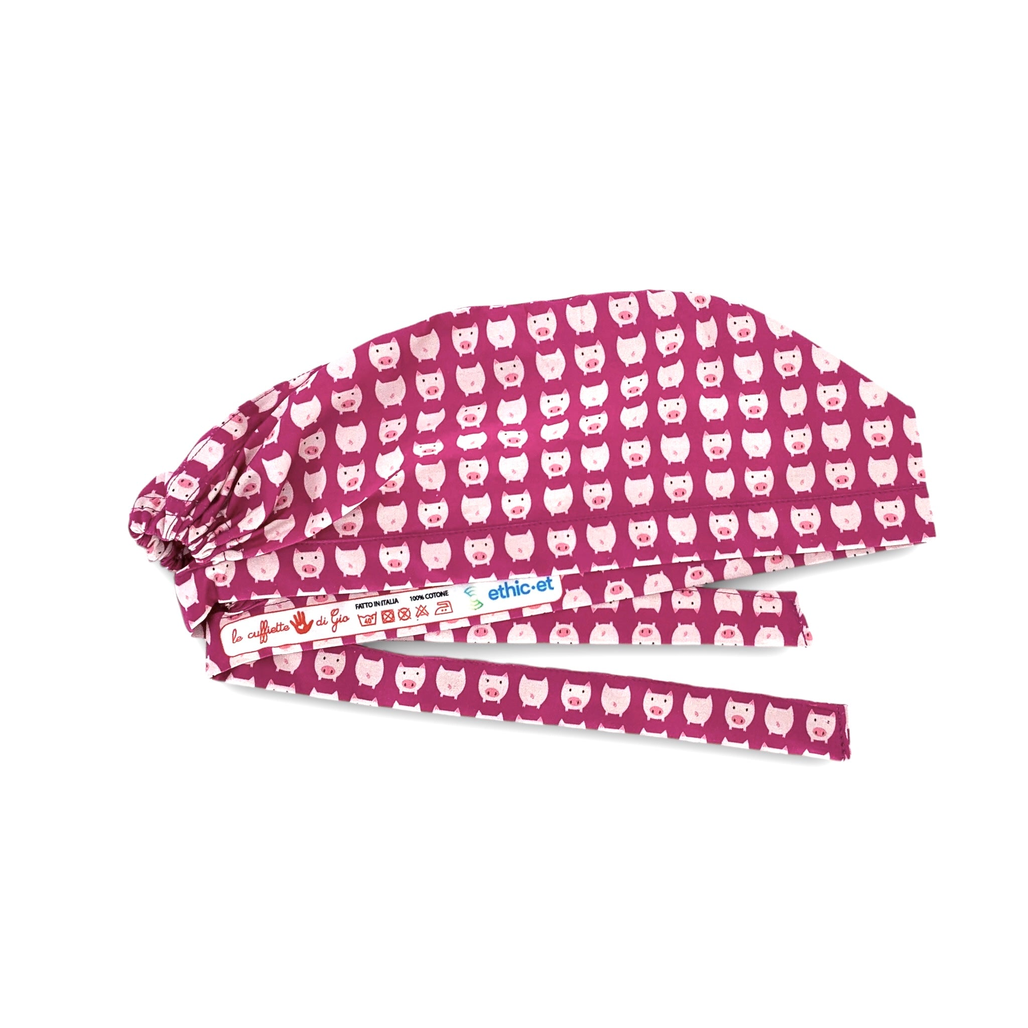 Tanti piccoli maialini rosa su sfondo magenta