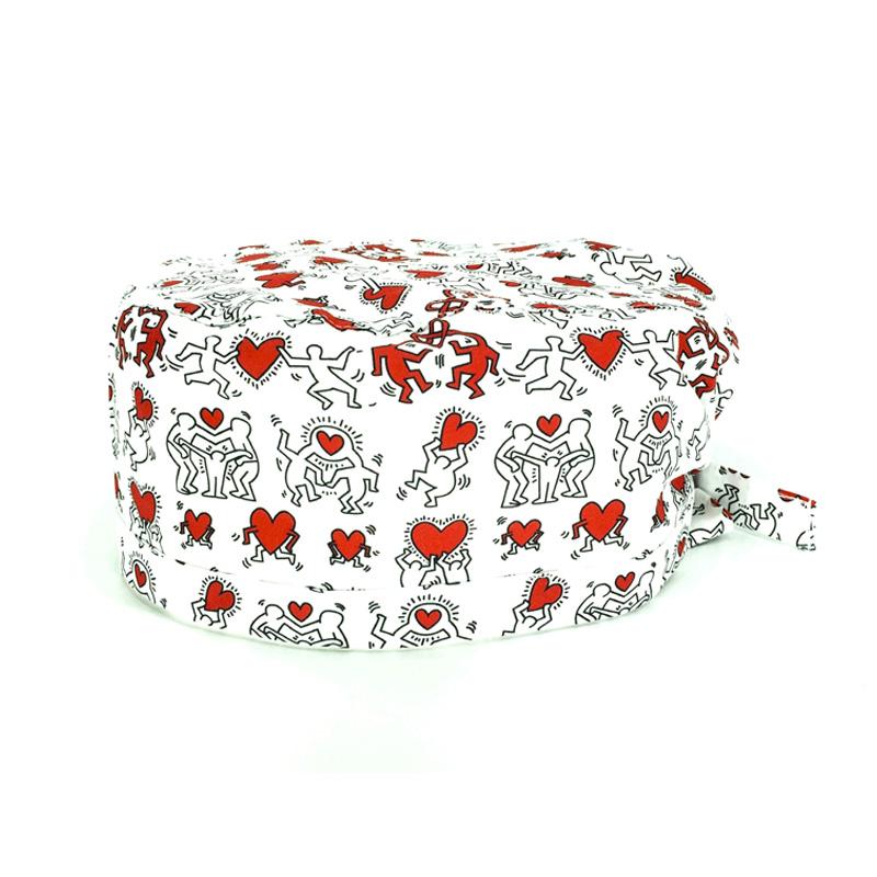 Cuffietta chirurgica con omini stilizzati in stile pop art