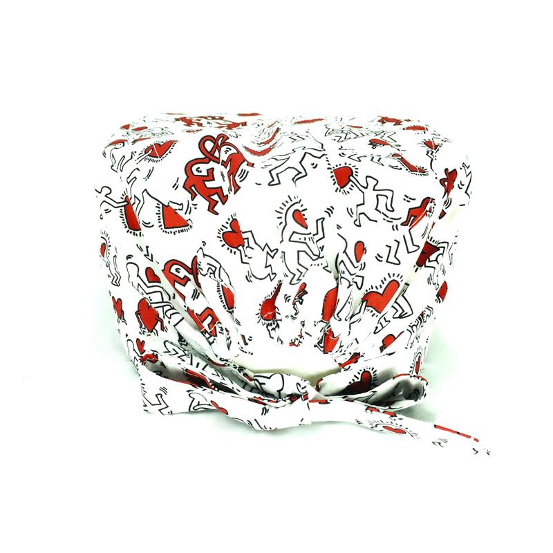 Cuffietta chirurgica con omini stilizzati in stile pop art