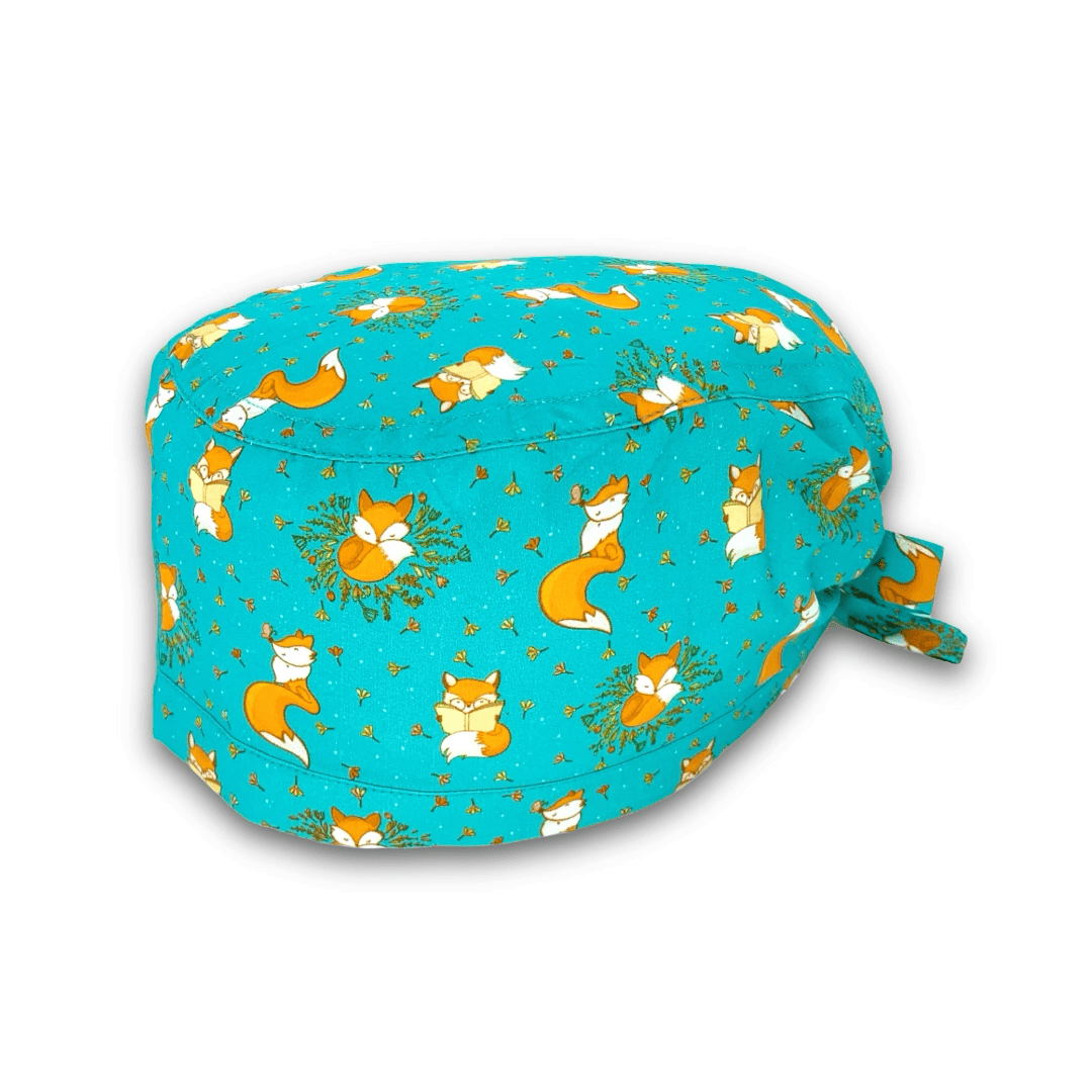 Delicatissime piccole volpi con fiorellini e foglie in nuance su sfondo verde acqua o blu scuro per un contrasto raffinato, un tocco di classe assicurato!