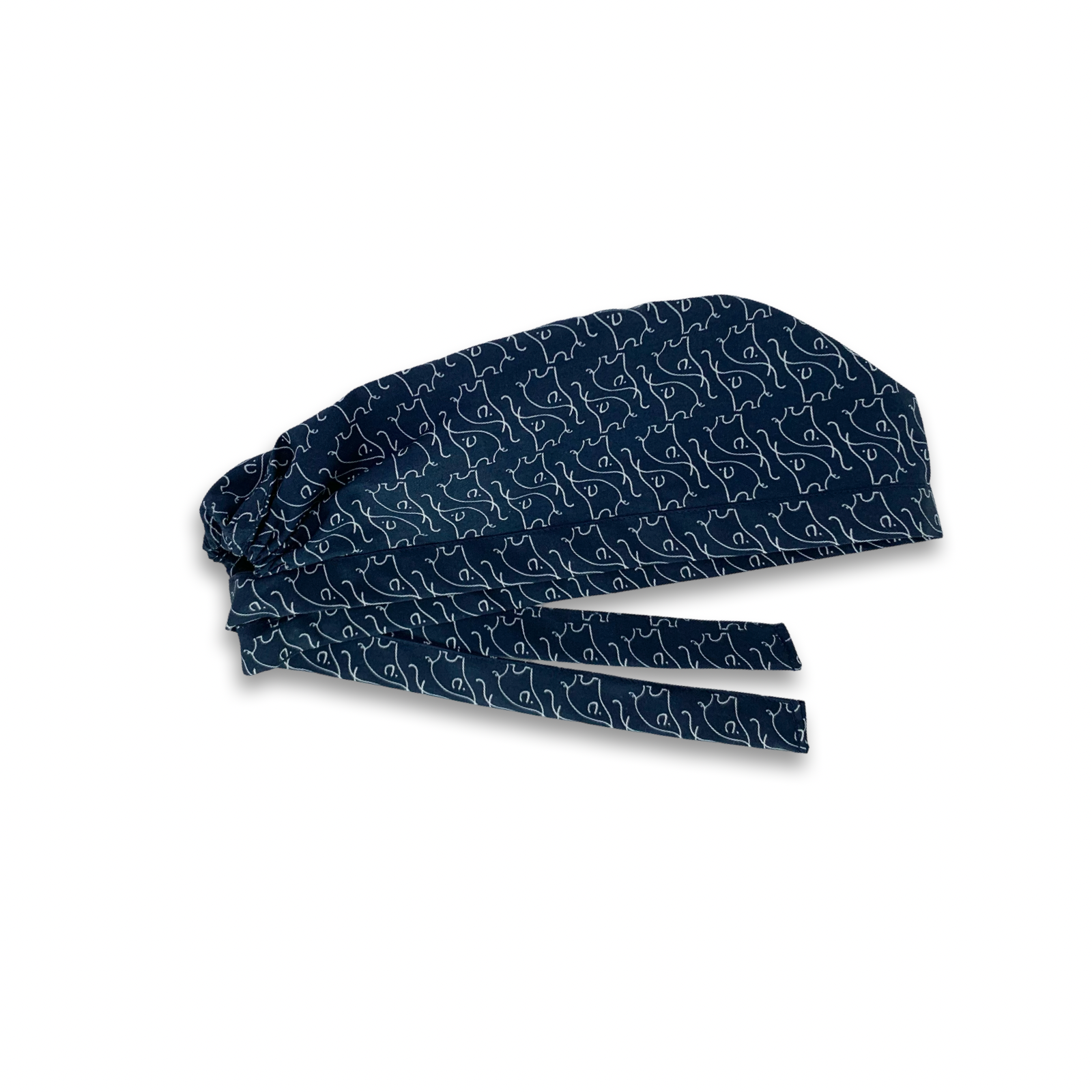 Un pattern raffinato creato da un disegno di Picasso rappresentante un elefante stilizzato, su sfondo blu.
L'elefante con la proboscide all'insù è simbolo di fortuna, questa cuffia si presta benissimo ad essere un regalo ideale: raffinato e portafortuna.