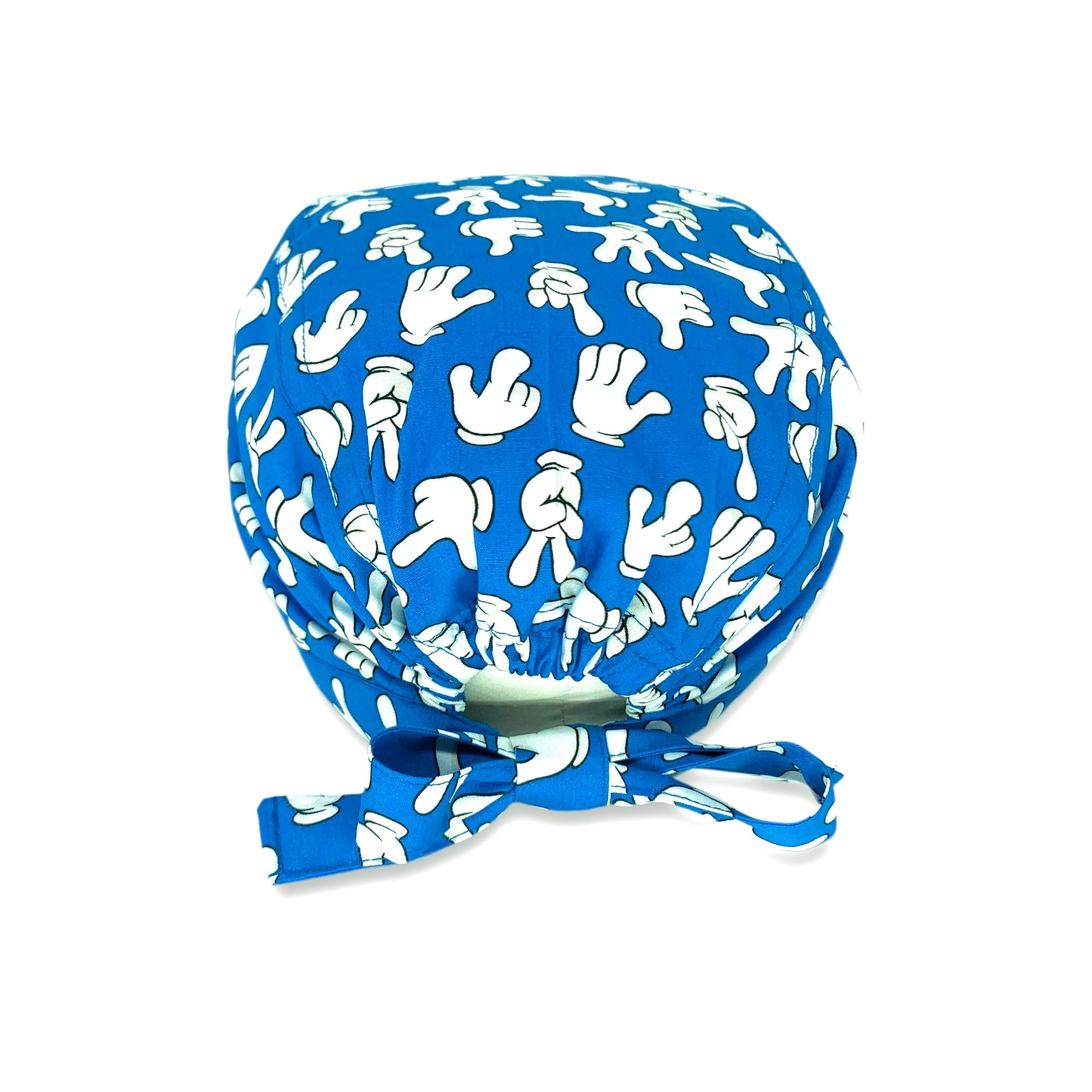 Cuffietta chirurgica con le mani del topo cartoon più famoso del mondo! Splendido il blu elettrico che le esalta in pieno!