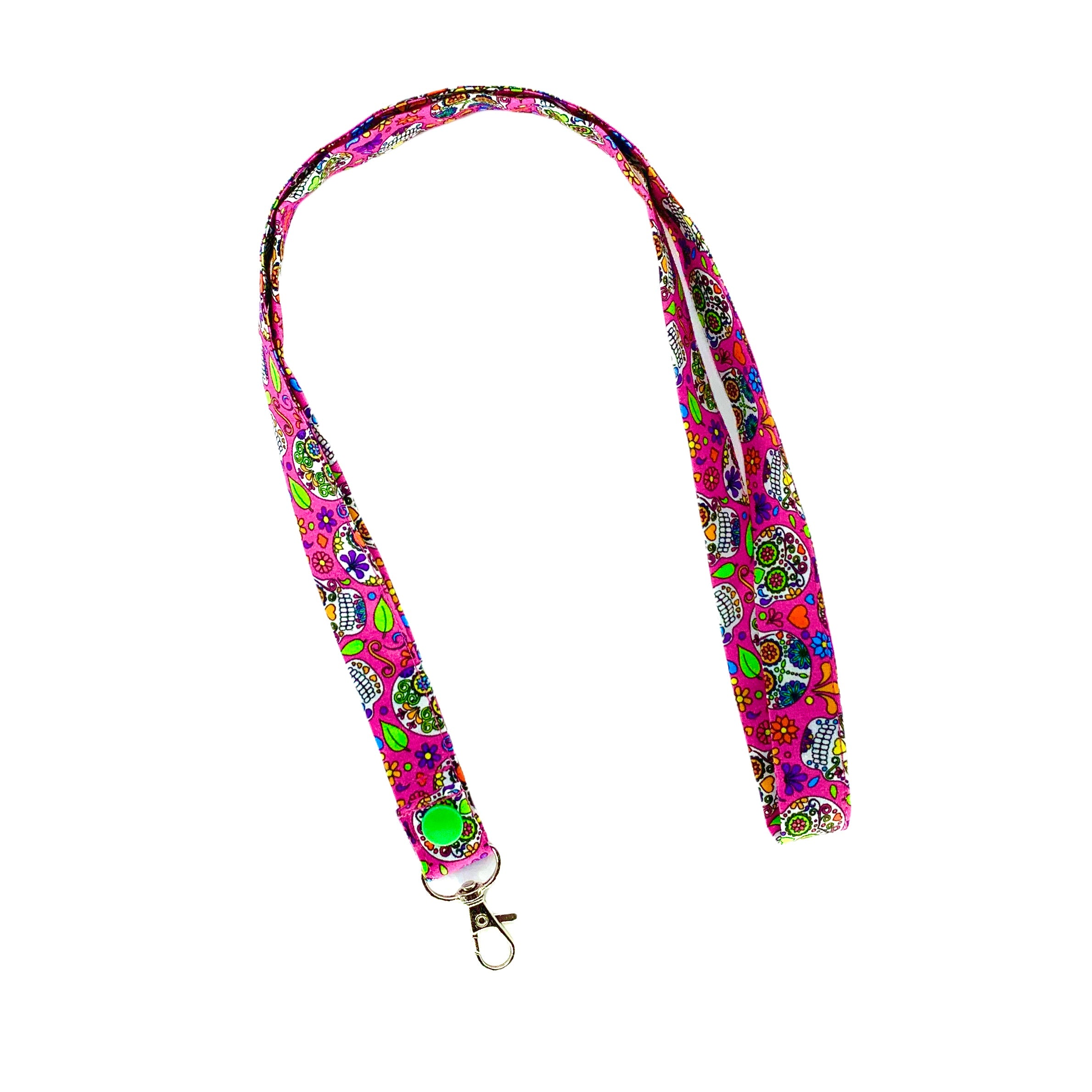 Laccetto portabadge "Teschi messicani rosa"